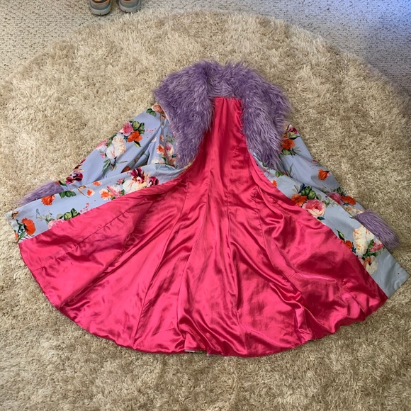 Custom Designer Floral Festival Fur Coat. - Picture 10 of 10